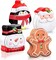 Christmas Tin Box Xmas Card Tin Box Metal Cookie Tin Box with Lid Assorted Card Holder Containers for Party Decor Supplies Santa Clause Snowman Gingerbread Penguin, 4 Pack